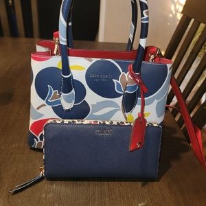 Kate Spade Floral Breezy Floral Eva Crossbody Bag and wallet